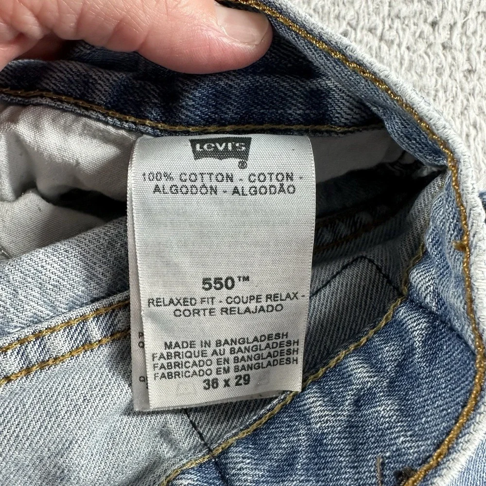 VINTAGE‎ Levi's 550 Jeans Mens 36x29 (Fits 32x27) Blue Light Wash Relaxed Fit